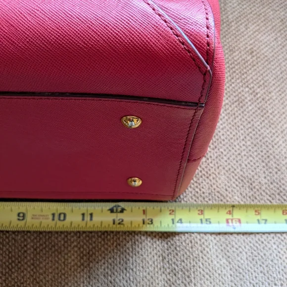 MCM Raspberry Pink Saffiano Leather Large Viva Satchel - Picture 8 of 9